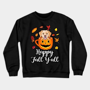 Happy Fall Y'all Golden Retriever Autumn Crewneck Sweatshirt